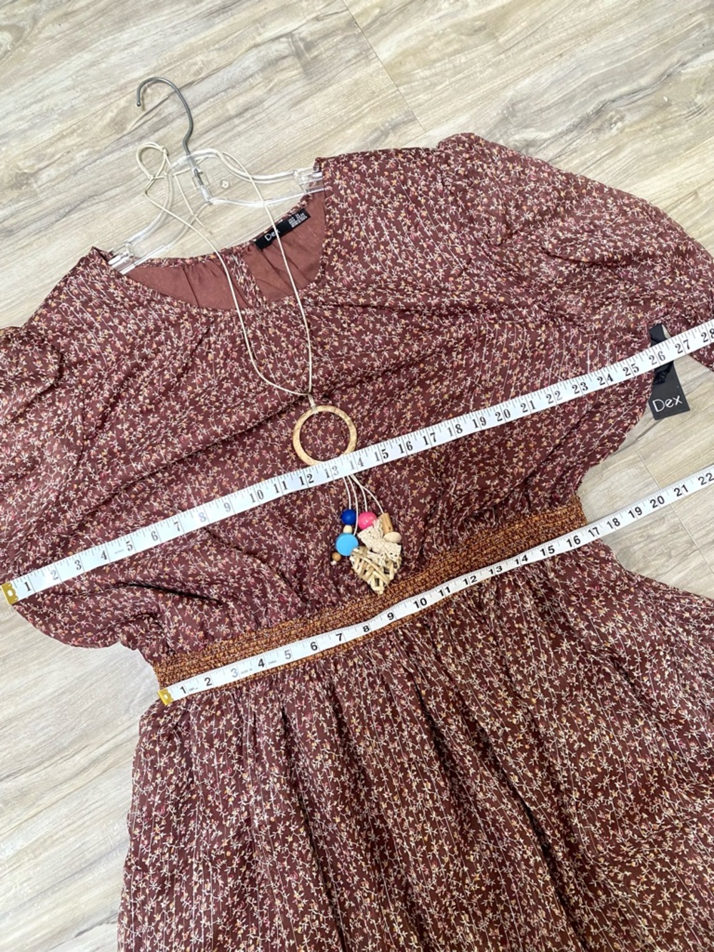 Prairie vibe boho dress w semi sheer exaggerated ballon sleeves shabby chic feel - Picture 5 of 16